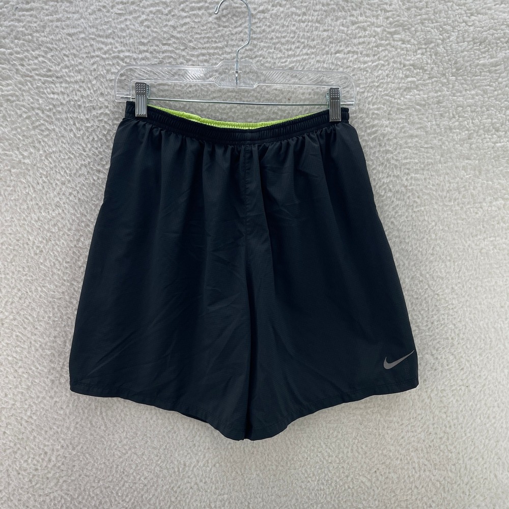 Nike Dri-FIT Running Shorts Mens L Black Volt 7" Athleisure Workout Sports Gym
